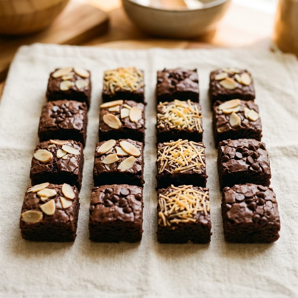 Brownies tiramisu potong disusun rapi